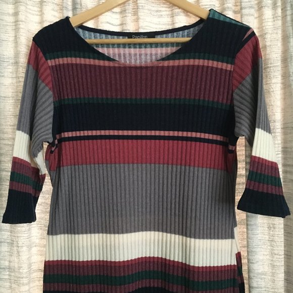 NWOT Retro Striped Shirt Dress - Picture 5 of 16